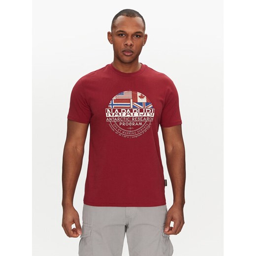 Napapijri T-Shirt S-Turin NP0A4HQG Czerwony Regular Fit ze sklepu MODIVO w kategorii T-shirty męskie - zdjęcie 182662720
