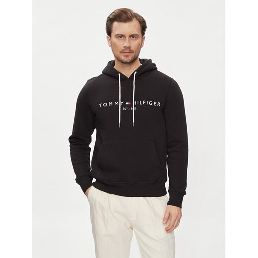 Tommy Hilfiger Bluza Core Logo MW0MW10752 Czarny Regular Fit ze sklepu MODIVO w kategorii Bluzy męskie - zdjęcie 182662730