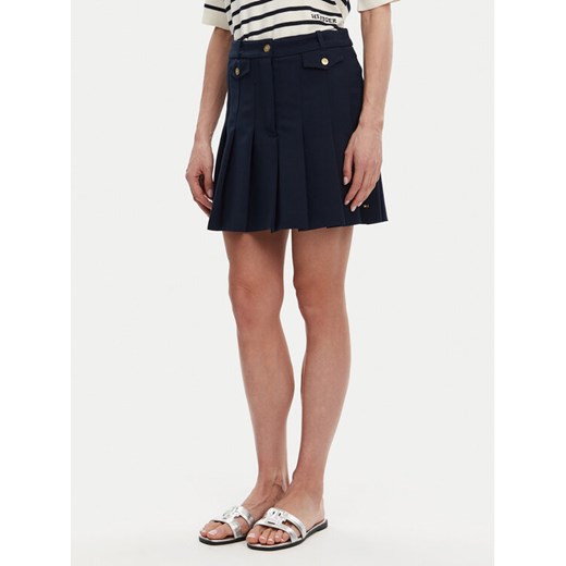 Tommy Hilfiger Spódnica plisowana WW0WW44731 Granatowy Regular Fit ze sklepu MODIVO w kategorii Spódnice - zdjęcie 182662770