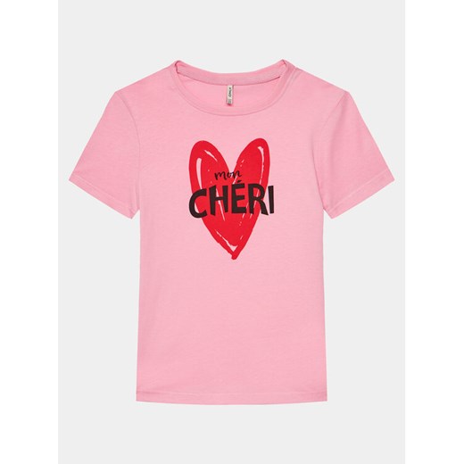 Kids ONLY T-Shirt Loovi 15317866 Różowy Regular Fit ze sklepu MODIVO w kategorii Bluzki dziewczęce - zdjęcie 182662851