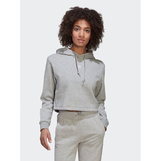 adidas Bluza adicolor Essentials HJ7851 Szary Loose Fit ze sklepu MODIVO w kategorii Bluzy damskie - zdjęcie 182662893