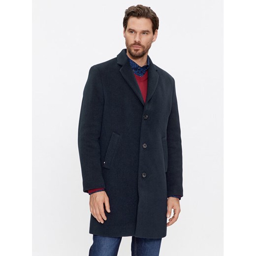 Tommy Hilfiger Płaszcz wełniany MW0MW32963 Granatowy Regular Fit ze sklepu MODIVO w kategorii Płaszcze męskie - zdjęcie 182662982