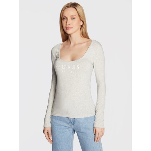 Guess Bluzka Carrie O2BM31 KBBU1 Szary Regular Fit ze sklepu MODIVO w kategorii Bluzki damskie - zdjęcie 182662990