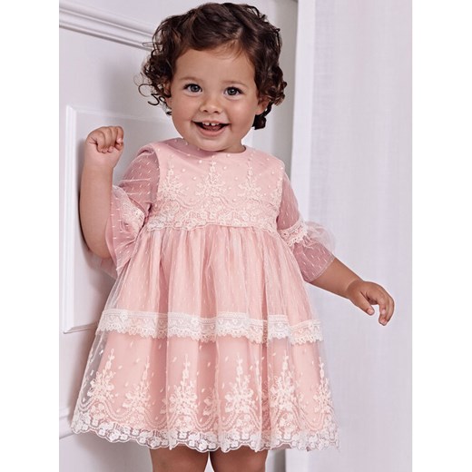 Abel & Lula Sukienka elegancka 5014 Różowy Regular Fit ze sklepu MODIVO w kategorii Sukienki niemowlęce - zdjęcie 182663003
