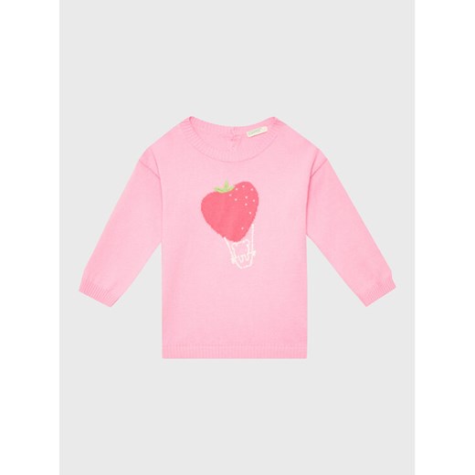 United Colors Of Benetton Sweter 1098B100K Różowy Regular Fit ze sklepu MODIVO w kategorii Bluzy i swetry - zdjęcie 182663094