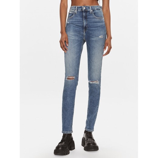 Calvin Klein Jeans Jeansy J20J222143 Niebieski Skinny Fit ze sklepu MODIVO w kategorii Jeansy damskie - zdjęcie 182663110