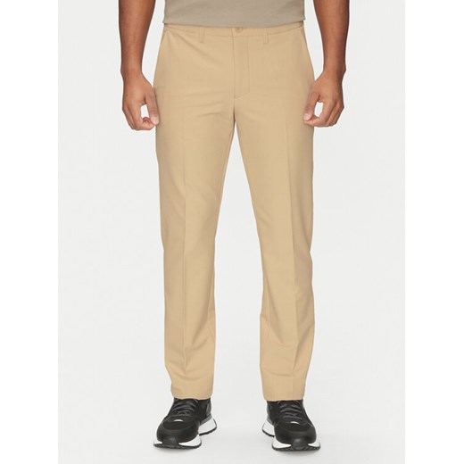 BOSS Spodnie materiałowe T_Commuter 50534303 Beżowy Slim Fit ze sklepu MODIVO w kategorii Spodnie męskie - zdjęcie 182663114