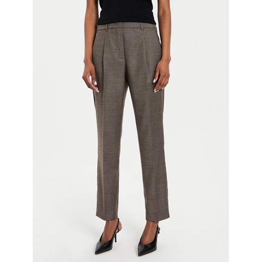 Weekend Max Mara Spodnie materiałowe Caldaia 2425136132 Brązowy Slim Fit ze sklepu MODIVO w kategorii Spodnie damskie - zdjęcie 182663124