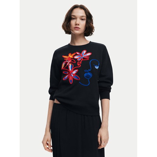 Desigual Bluza Lady 24WWSK16 Czarny Regular Fit ze sklepu MODIVO w kategorii Bluzy damskie - zdjęcie 182663222