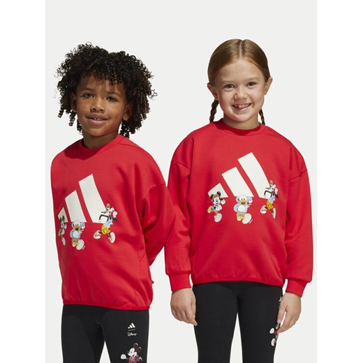 adidas Bluza Disney Mickey Mouse JF3640 Czerwony Loose Fit ze sklepu MODIVO w kategorii Bluzy chłopięce - zdjęcie 182663253