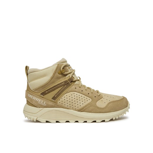 Merrell Trapery Wildwood Mid Ltr Wp J038298 Beżowy ze sklepu MODIVO w kategorii Botki - zdjęcie 182663254