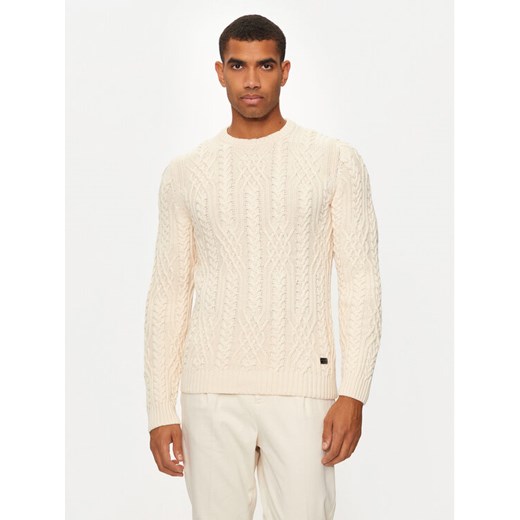 JOOP! Jeans Sweter 15 JJK-07Silano 30043085 Beżowy Modern Fit ze sklepu MODIVO w kategorii Swetry męskie - zdjęcie 182663483