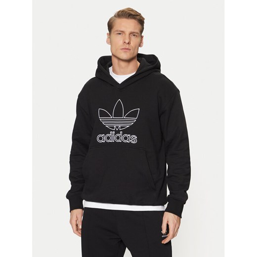 adidas Bluza adicolor Outline Trefoil JP1079 Czarny Loose Fit ze sklepu MODIVO w kategorii Bluzy męskie - zdjęcie 182663494