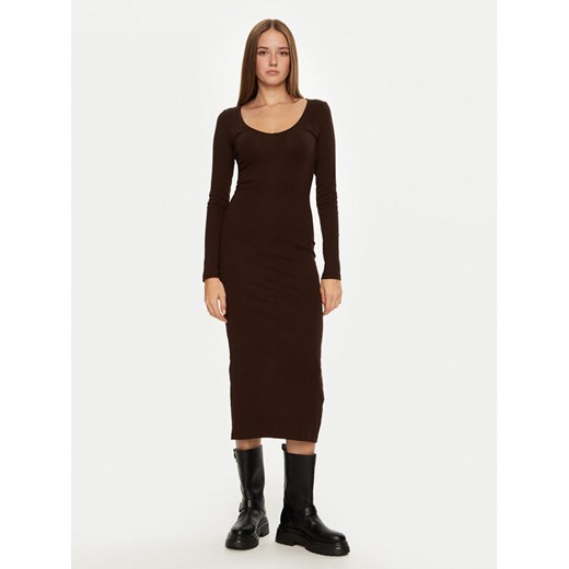 Brave Soul Sukienka codzienna LDRJ-624HOLLY Brązowy Regular Fit ze sklepu MODIVO w kategorii Sukienki - zdjęcie 182663500