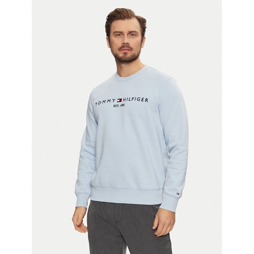 Tommy Hilfiger Bluza Logo MW0MW11596 Błękitny Regular Fit ze sklepu MODIVO w kategorii Bluzy męskie - zdjęcie 182663531
