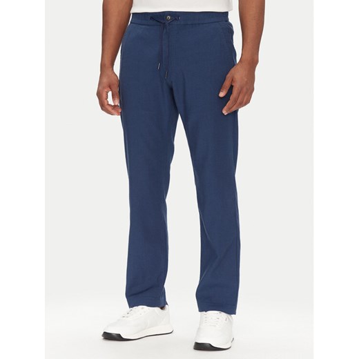BOSS Spodnie materiałowe Sanderson-L 50536881 Niebieski Regular Fit ze sklepu MODIVO w kategorii Spodnie męskie - zdjęcie 182663660