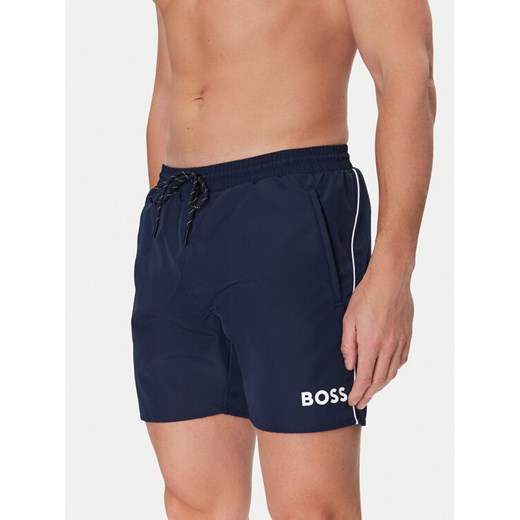 BOSS Szorty kąpielowe Starfish 50514429 Granatowy Regular Fit ze sklepu MODIVO w kategorii Kąpielówki - zdjęcie 182663744