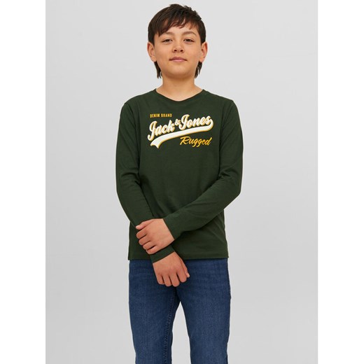 Jack&Jones Junior Bluzka 12237371 Zielony Regular Fit ze sklepu MODIVO w kategorii T-shirty chłopięce - zdjęcie 182663750