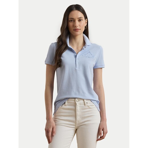 LAUREN RALPH LAUREN Polo 200966129001 Błękitny Slim Fit ze sklepu MODIVO w kategorii Bluzki damskie - zdjęcie 182663782