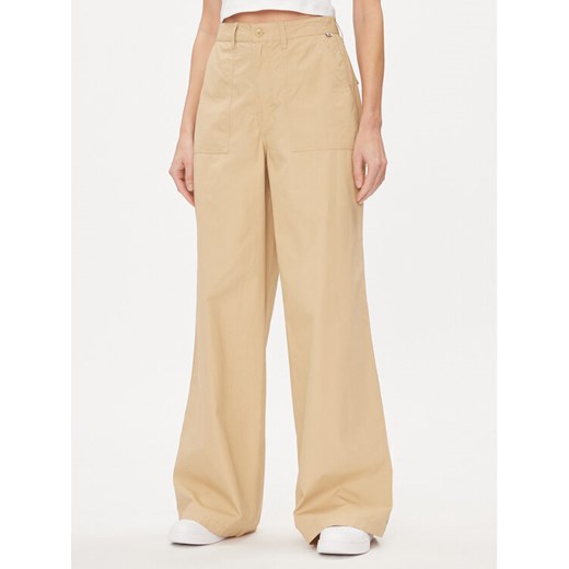 Tommy Jeans Spodnie materiałowe Claire DW0DW17314 Beżowy Wide Leg ze sklepu MODIVO w kategorii Spodnie damskie - zdjęcie 182663864