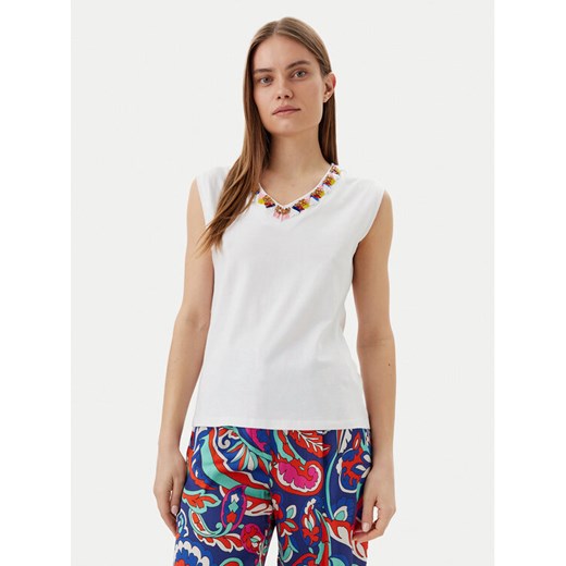 Lola Casademunt by Maite Top MS2515021 Biały Regular Fit ze sklepu MODIVO w kategorii Bluzki damskie - zdjęcie 182663911