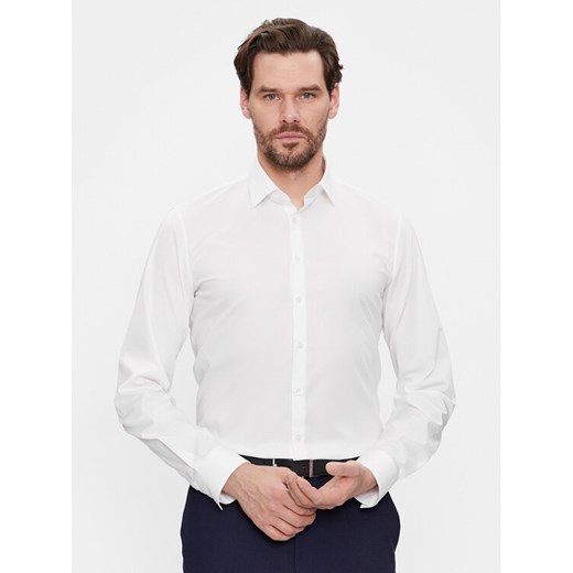 Calvin Klein Koszula K10K112744 Biały Slim Fit ze sklepu MODIVO w kategorii Koszule męskie - zdjęcie 182663953