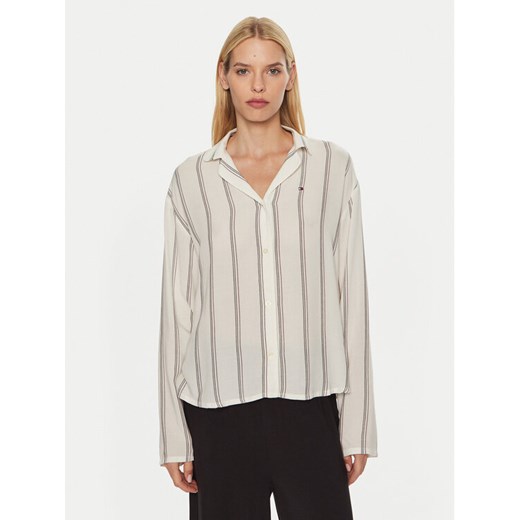 Tommy Hilfiger Koszulka piżamowa UW0UW05614 Écru Relaxed Fit ze sklepu MODIVO w kategorii Piżamy damskie - zdjęcie 182663970