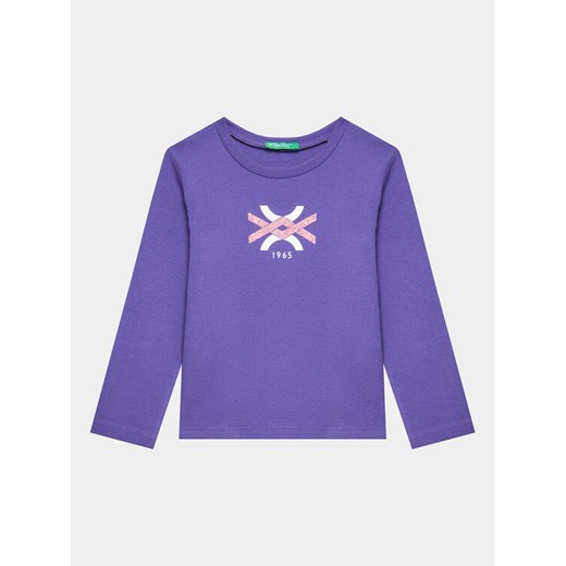 United Colors Of Benetton Bluzka 3I9WG10A3 Fioletowy Regular Fit ze sklepu MODIVO w kategorii Bluzki dziewczęce - zdjęcie 182664013