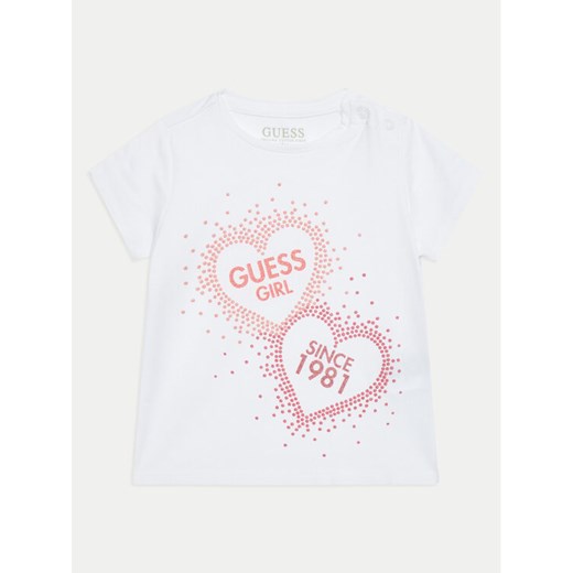 Guess T-Shirt K4BI01 J1314 Biały Regular Fit ze sklepu MODIVO w kategorii Bluzki dziewczęce - zdjęcie 182664021