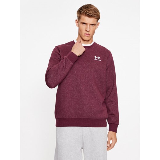 Under Armour Bluza Ua Essential Fleece Crew 1374250 Bordowy Loose Fit ze sklepu MODIVO w kategorii Bluzy męskie - zdjęcie 182664024