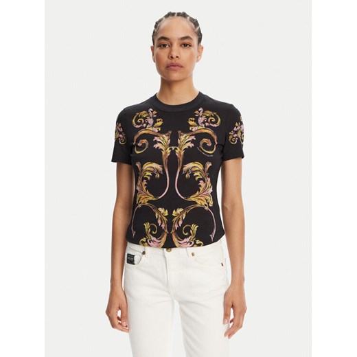 Versace Jeans Couture T-Shirt 78HAH6P8 Czarny Slim Fit ze sklepu MODIVO w kategorii Bluzki damskie - zdjęcie 182664064