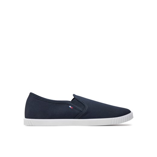 Tommy Hilfiger Tenisówki Canvas Slip-On Sneaker FW0FW07806 Granatowy ze sklepu MODIVO w kategorii Trampki damskie - zdjęcie 182664123