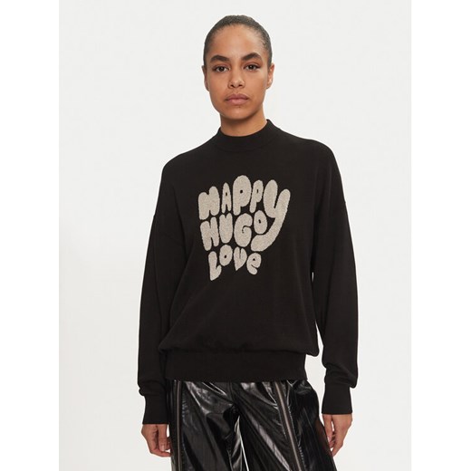 Hugo Sweter Sidara 50522527 Czarny Regular Fit ze sklepu MODIVO w kategorii Swetry damskie - zdjęcie 182664133