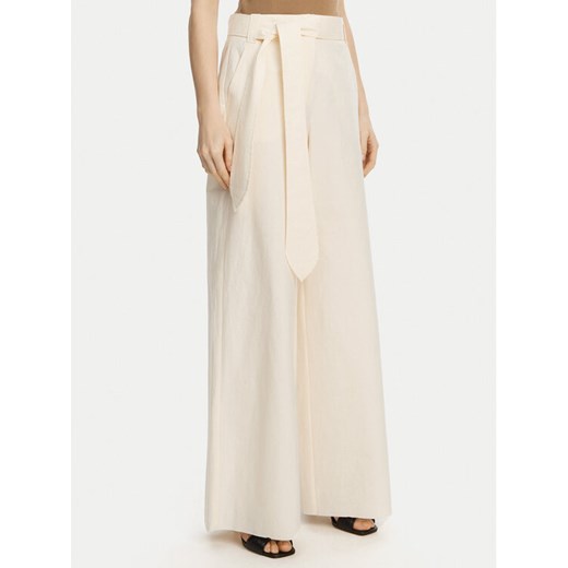 Marella Spodnie palazzo Luca 2513131032 Écru Wide Leg ze sklepu MODIVO w kategorii Spodnie damskie - zdjęcie 182664142