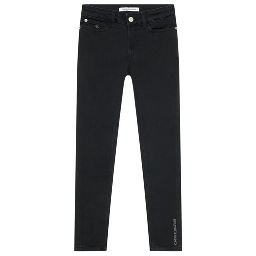 Calvin Klein Jeans Jeansy Clean Black Strech IG0IG01206 Czarny Skinny Fit ze sklepu MODIVO w kategorii Spodnie dziewczęce - zdjęcie 182664161