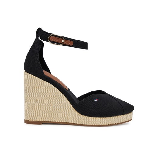 Tommy Hilfiger Półbuty Flag High Wedge Espad Closed Toe FW0FW08494 Czarny ze sklepu MODIVO w kategorii Espadryle damskie - zdjęcie 182664182