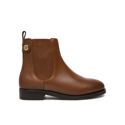 Tommy Hilfiger Sztyblety Th Stud Leather Low Chelsea FW0FW08184 Brązowy ze sklepu MODIVO w kategorii Botki - zdjęcie 182664300