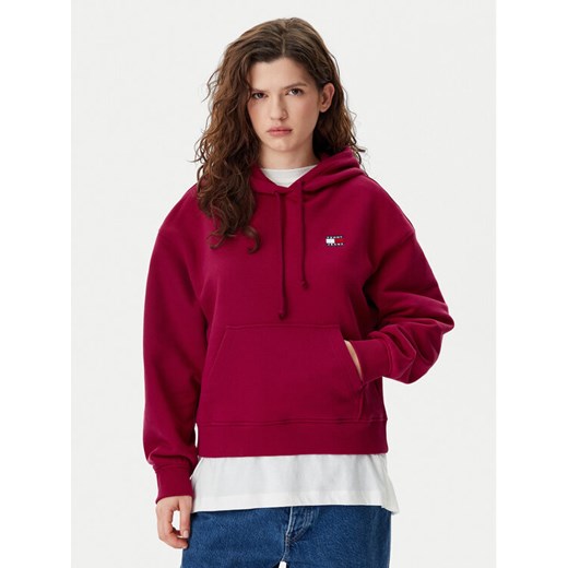 Tommy Jeans Bluza Badge DW0DW19414 Różowy Boxy Fit ze sklepu MODIVO w kategorii Bluzy damskie - zdjęcie 182664530
