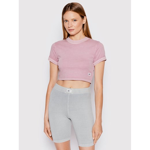 Reebok T-Shirt Classics Natural Dye HK4967 Różowy Slim Fit ze sklepu MODIVO w kategorii Bluzki damskie - zdjęcie 182664571