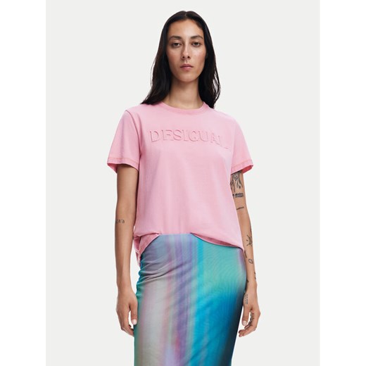 Desigual T-Shirt Brandy 24WWTK24 Różowy Regular Fit ze sklepu MODIVO w kategorii Bluzki damskie - zdjęcie 182664651