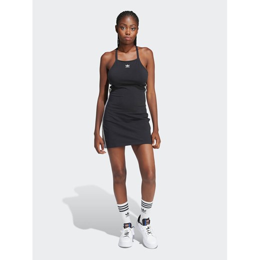 adidas Sukienka letnia 3-Stripes IU2426 Czarny Slim Fit ze sklepu MODIVO w kategorii Sukienki - zdjęcie 182664680