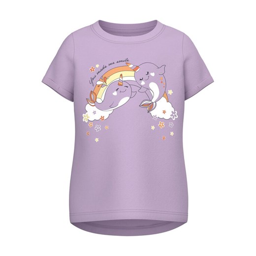 NAME IT T-Shirt 13217330 Fioletowy Regular Fit ze sklepu MODIVO w kategorii Bluzki dziewczęce - zdjęcie 182664693