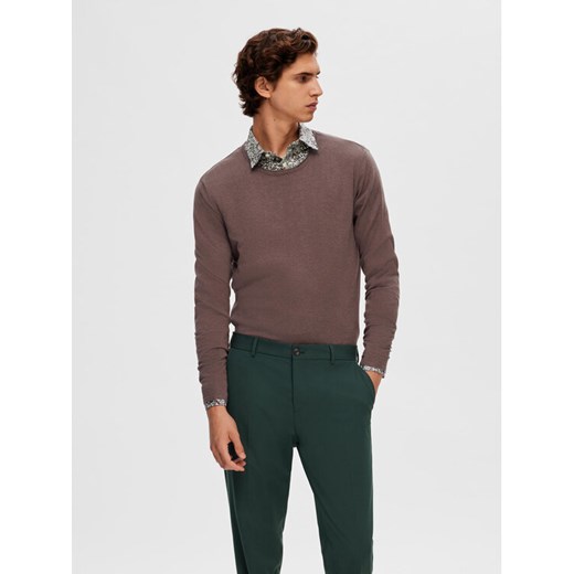 Selected Homme Sweter 16079774 Bordowy Regular Fit ze sklepu MODIVO w kategorii Swetry męskie - zdjęcie 182664923