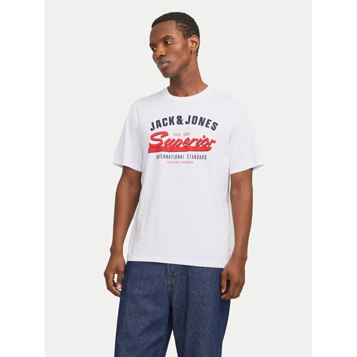 Jack&Jones T-Shirt Logo 12268267 Biały Standard Fit ze sklepu MODIVO w kategorii T-shirty męskie - zdjęcie 182664932
