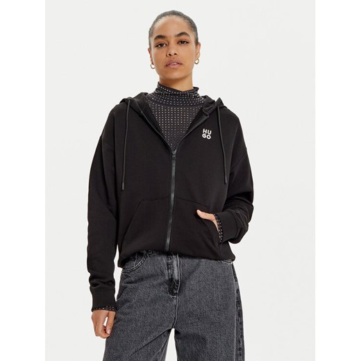 Hugo Bluza Dalfine 50535240 Czarny Regular Fit ze sklepu MODIVO w kategorii Bluzy damskie - zdjęcie 182664943