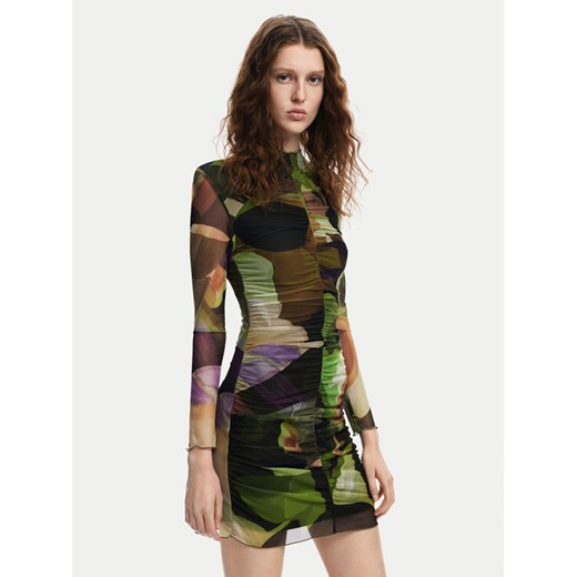 Desigual Sukienka codzienna Camouflage Lacroix 24WWVK36 Zielony Slim Fit ze sklepu MODIVO w kategorii Sukienki - zdjęcie 182665033