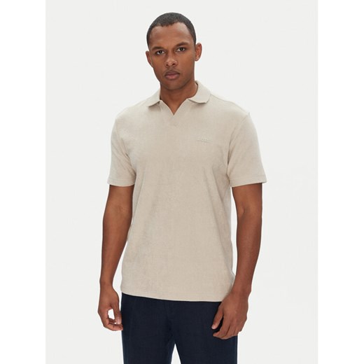 BOSS Polo Pe_Doubletowel 50539869 Beżowy Relaxed Fit ze sklepu MODIVO w kategorii T-shirty męskie - zdjęcie 182665054