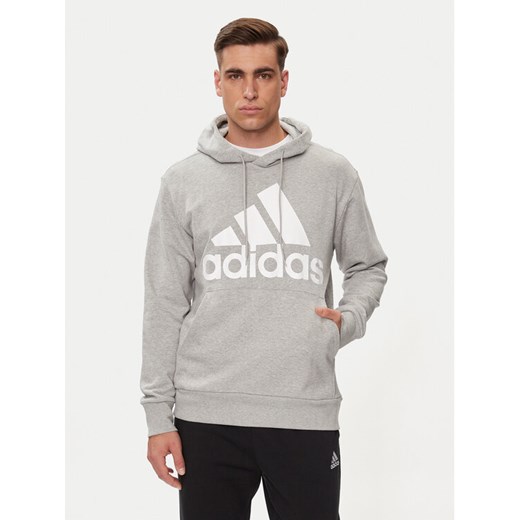 adidas Bluza Essentials French Terry Big Logo IC9364 Szary Regular Fit ze sklepu MODIVO w kategorii Bluzy męskie - zdjęcie 182665102