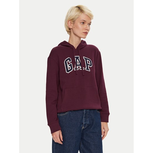 Gap Bluza 463506-02 Bordowy Regular Fit ze sklepu MODIVO w kategorii Bluzy damskie - zdjęcie 182665144