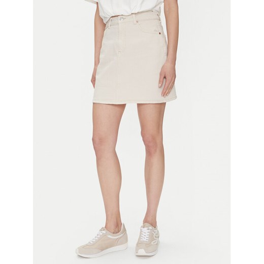 Vero Moda Spódnica jeansowa Tessa 10301536 Écru Regular Fit ze sklepu MODIVO w kategorii Spódnice - zdjęcie 182665151